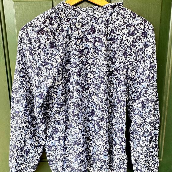 2/$30 NEW Encore Idina Menzel Ruffle Neck Full Sleeve Romantic Blouse Sz S QVC - Picture 8 of 9